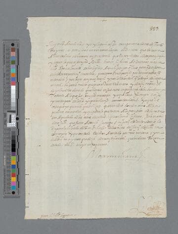 Maximiliano II, Emperor of Germany, letter to Pedro de la Gasca, Bishop