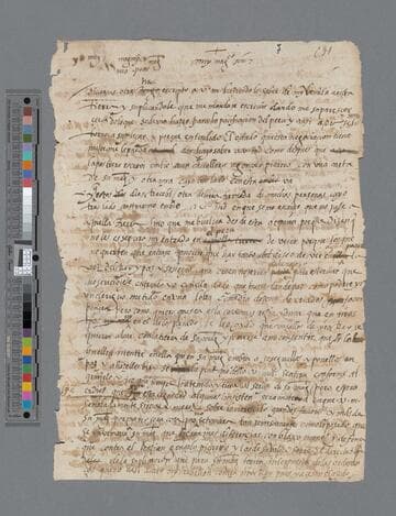 Pedro de las Gasca, Bishop, draft of letter to Pascual de Andagoya