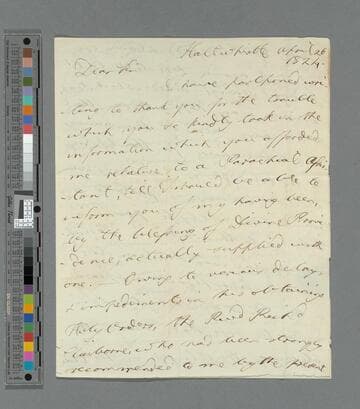 Hollingsworth, Nathaniel John. Letter to the Rev. James Carr