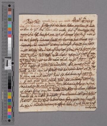 Theophilus Leigh, 1643-1725, letter to Theophilus Leigh