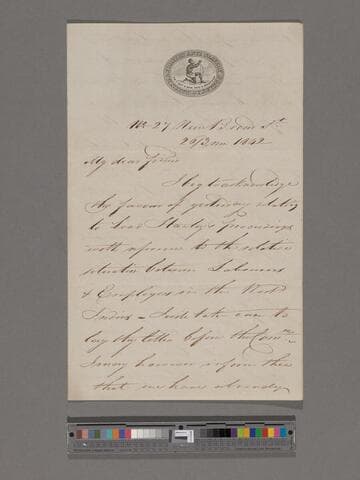 Beaumont, John. Letter to [Thomas Clarkson]