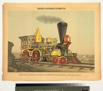 Express passenger locomotive. Richard Norris & Son, locomotive builders, Philadelphia
