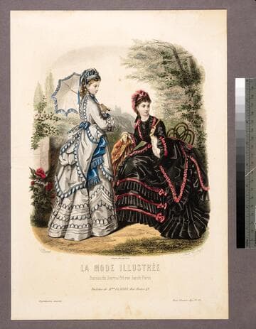 La mode illustrée bureau du journal. 56, rue Jacob. Paris toilettes de Mme. Fladry, rue Richer. 43