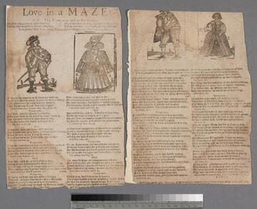 Love in a maze: or, The young-man put to his dumps. Here in this song you may behold and see a gallant girl obtain'd by wit and honesty  all you that hear my song, and mark it but aright, will say true love's worth gold, and breeds delight. To a pleasant new tune, called, the true lovers delight  or, the Cambridge horn
