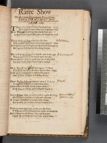 Raree show or the true Protestant procession. A new ballad to the tune of the Northumberland man