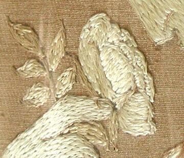 Ebonised Demi-lune Cabinet with Embroidered Panels