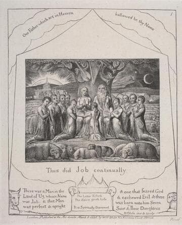 Illustrations of the Book of Job invented & engraved by William Blake  [2 of 22 engravings]