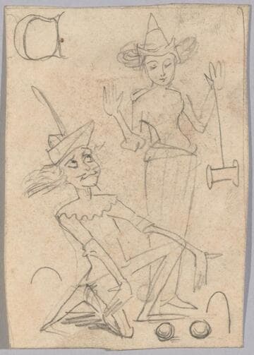 Sketch for an Alphabet Card C; Croquet