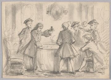 Men in Around a Gambling Table