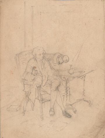 Seated Man Pouring Glass of Wine