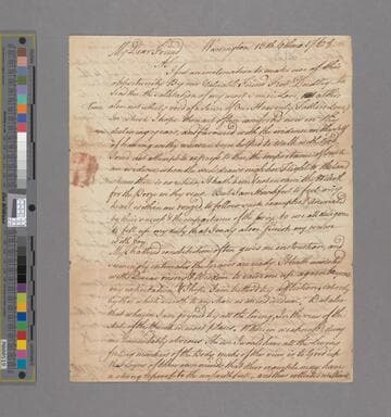 Fothergill, Samuel. Letter to Abraham Shackleton