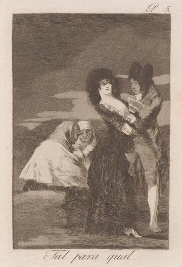 They say yes and give their hand to the first comer (El si pronuncian y la mano alargen al primero que llega), Plate 2 from Los Caprichos