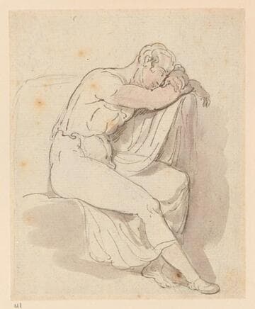 Man Seated with his Head on his Arm