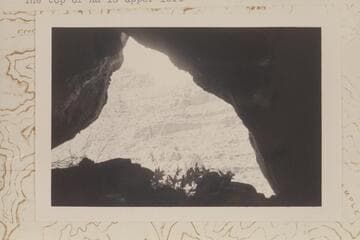 Southwest out of Olla Vieja Cave; Osiris Temple.  The top of Ra is upper left