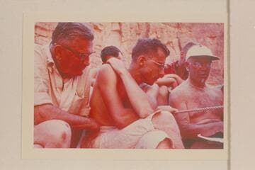 Briefing at Harding Rapid.  Jack Reynolds; Jim Austin; Dock Marston.  Jack has print