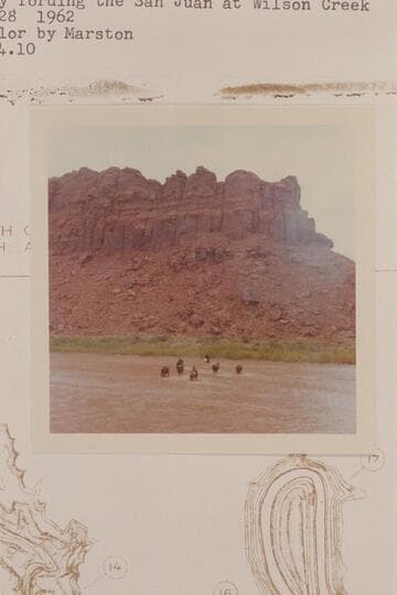 Trail party fording the San Juan at Wilson Creek