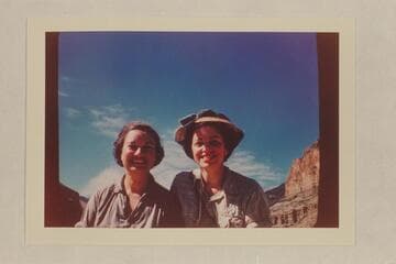 Doris Fletcher and Dotty Williams.  Both were in the Mexican Hat Expedition party in Grand Canyon in 1957, July