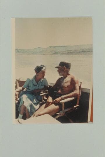 Margaret Marston explains to Dock some of the activities on the rim during the Grand Canyon cruise
