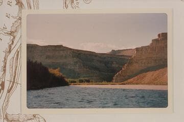 Down Desolation Canyon to mouth of side canyon at right bank at Mile 87 1/2
