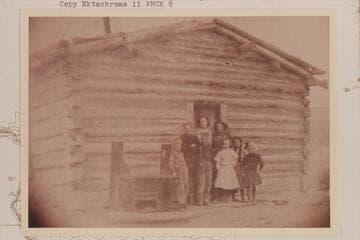 Old school house on Vermillion Creek in lower end of Brown's Park, Colorado