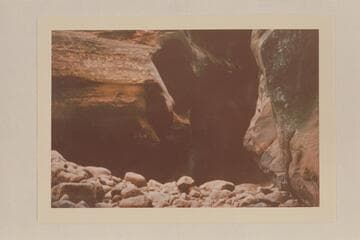Drop-off in Nasja Canyon at the foot of Surprise Valley.  Kluckhohn and party went down through this section with the aid of a rope ladder on 1928, July 17