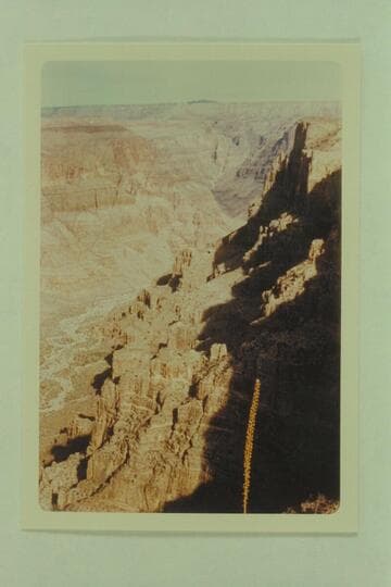 Down Quartermaster Canyon from head of trail.  Mt. Dellenbaugh on skyline
