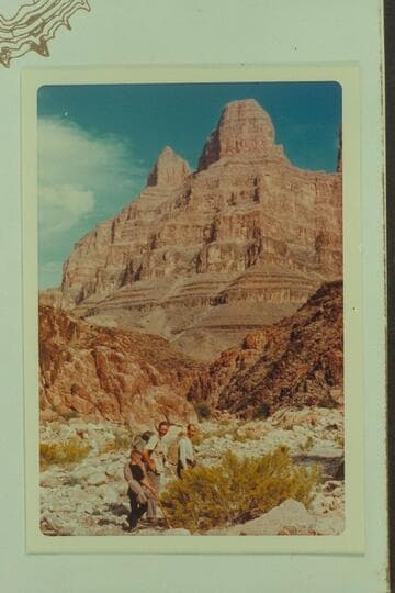 Hikers in lower Meriwitica Canyon near its junction with Spencer; Hualapai Indian Reservation
