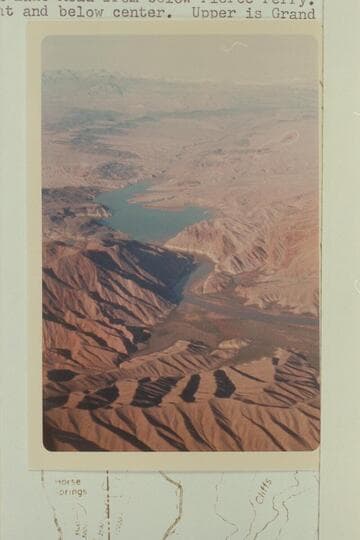 Down Lake Mead from below Pierce Ferry.  Gods Pocket is right and below center.  Upper is Grand Wash