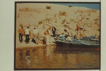 Loading the boats for the last day of running in the Grand Canyon cruise.  Sandy Point on Lake Mead