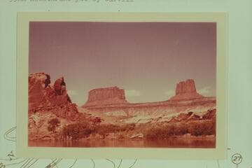 The Buttes of the Cross seen through the upper part of Townsite or Anderson Bottom.  Mile 29.7