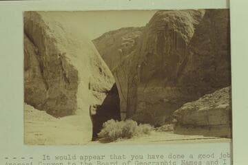 RB-MV Expedition.  Photo captioned:  ??Possibly mouth of Mystry [sic] Canyon