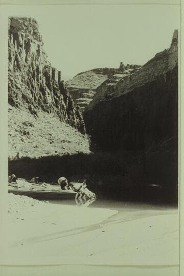 Three boats moored in mouth of Tapeats Creek