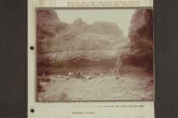 A convenient overhang used as a camp by Bass near Mystic Spring