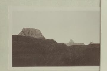 Sumner Butte; Zoroaster Temple; Bradley Point from near the river between Bright Angel Creek and Pipe Creek