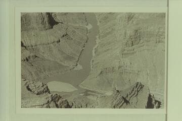 Mouth of Little Colorado from over Cape Solitude.  Looking upstream into Marble Gorge.  Approximate river flow:  17,000 cfs