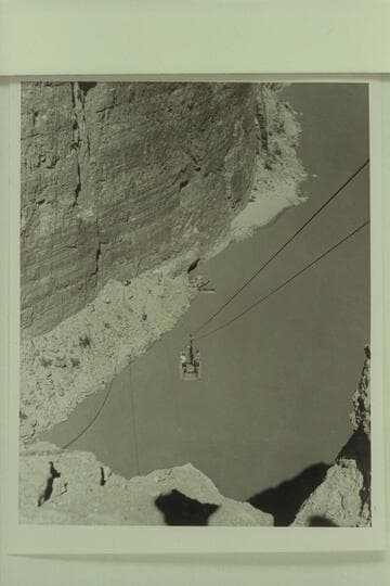 The skip on the lower cable at dam site below Vaseys Paradise