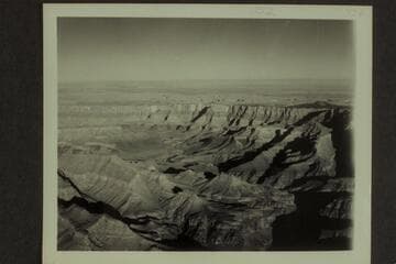 [on photo reverse:  "NW over head of Grand Canyon and Marble Platform."