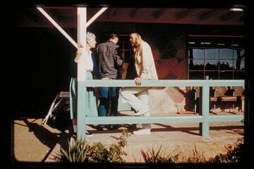 Margaret talks it over with Jim Jordan; Cliff Dweller's Lodge