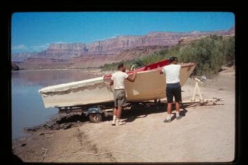 "Wee Red" on trailer; Lees Ferry