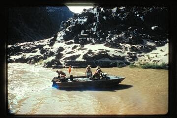 Camera boat on the mud; Separation Canyon