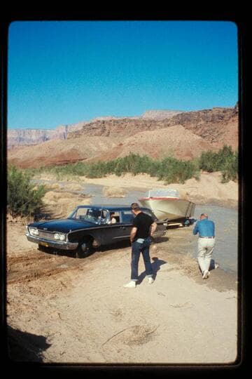 Jet boat crossing; Paria Creek