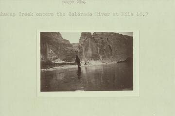 No. 119.  Charles Gibbons album.  Upstream view of Sentinel Rock at mouth of Wahweap
