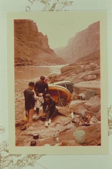 Camp above outlet of Waterhole Canyon, Mile 198.65 RB