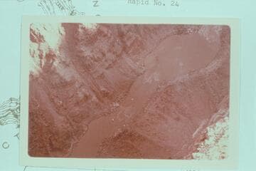Rapid No. 22 at center of the picture and No. 23 at upper right.  The low state of the river divides the drop of No. 22 into 2 states