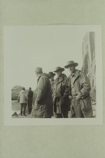 Extras in the Disney crew--"The Colorado River Story."  Charles North is second from right.  Opposite Kings Bottom below Moab