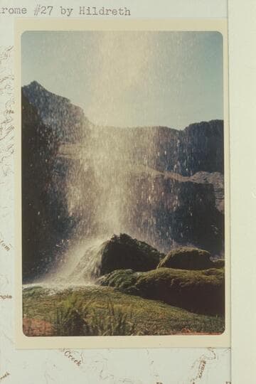 Ribbon Falls from ledge beneath it