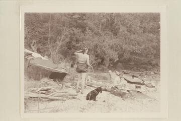 Becky Walker and Margaret Marston in camp on the Dolores River, morning