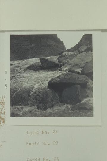 Up river from left bank at head of Rapid 22