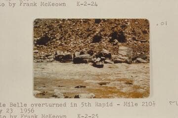 5th Rapid, Mile 210.5.  Russ Campbell and Hank Dyer in the "Dixie Belle" just before the upset