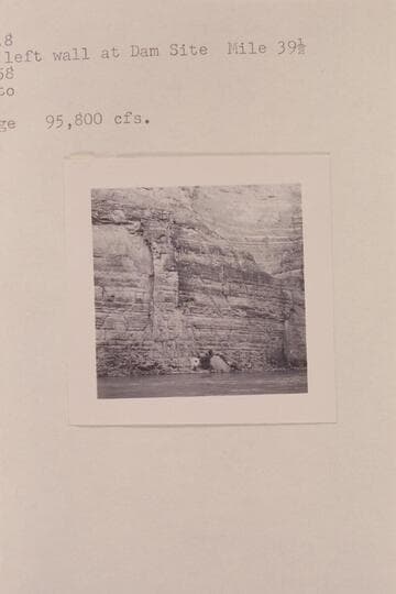 Tunnel into left wall at Dam site, Mile 39 1/2